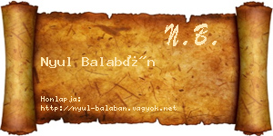 Nyul Balabán névjegykártya